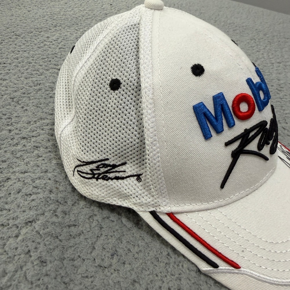 NASCAR Mobil 1 Racing Tony Stewart 14 Trucker Hat White Adjustable Mesh Cap Mens - Picture 4 of 8